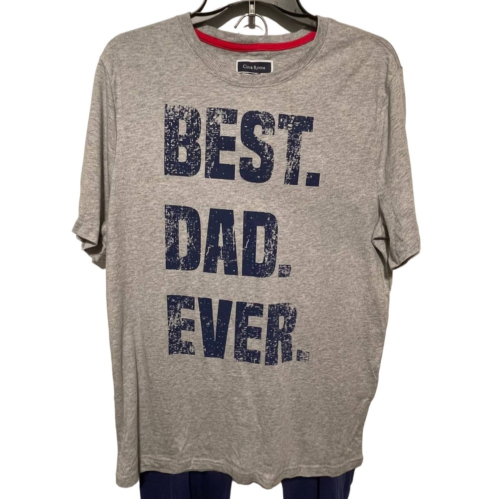 Club Room Men's Best Dad Pajama Set blue/grey medium - Picture 2 of 9